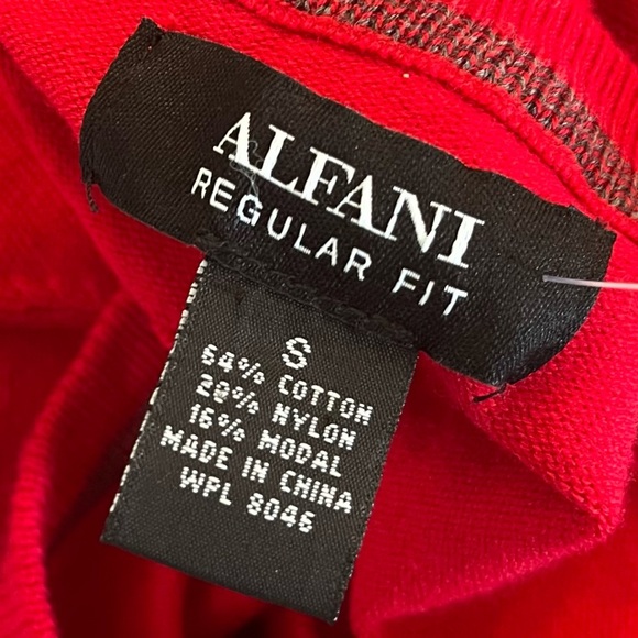 NWT Alfani Mens red v-neck sweater Sz small - Picture 4 of 6